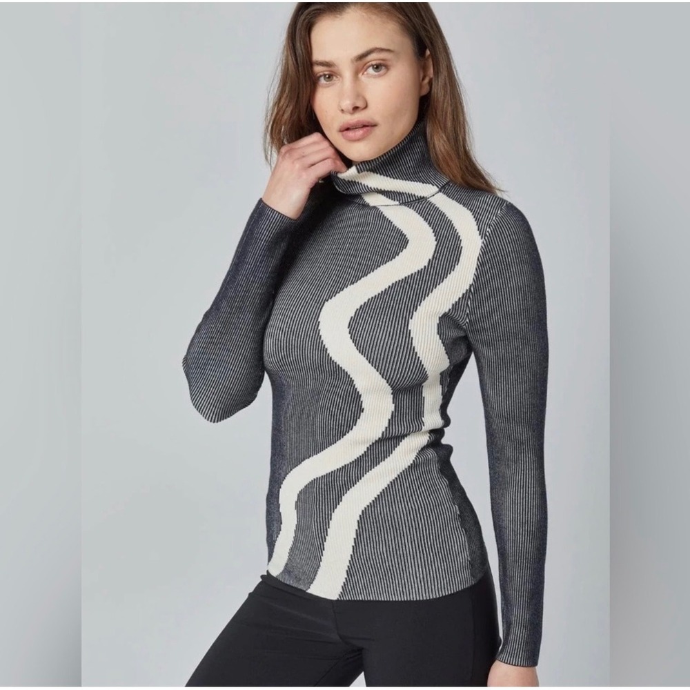 Alp N Rock Indra Ski Turtleneck sweater S black white ribbed outdoor layer